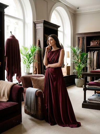 Wine Dress Editorial